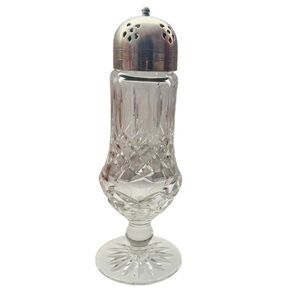 Waterford Crystal Lismore Muffineer Sugar Shaker Silver Plated Dome Lid Top